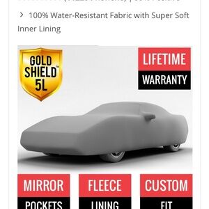 NWT, 1987 Corvette Car Cover, gold shield